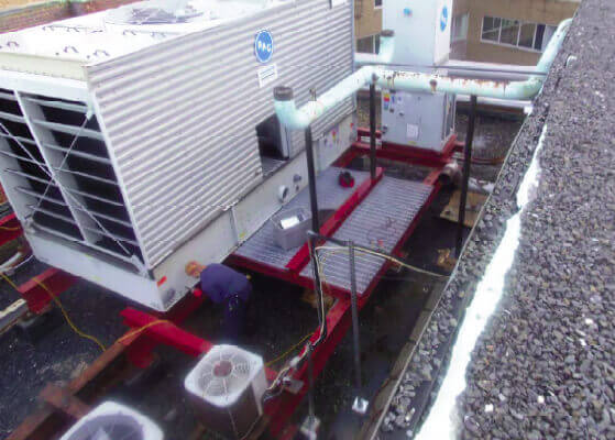 Aerial view of the cooling tower replacement at 1001 Connecticut Ave in Washington DC